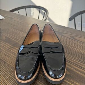 Franco Sarto Black Patent Leather Loafers